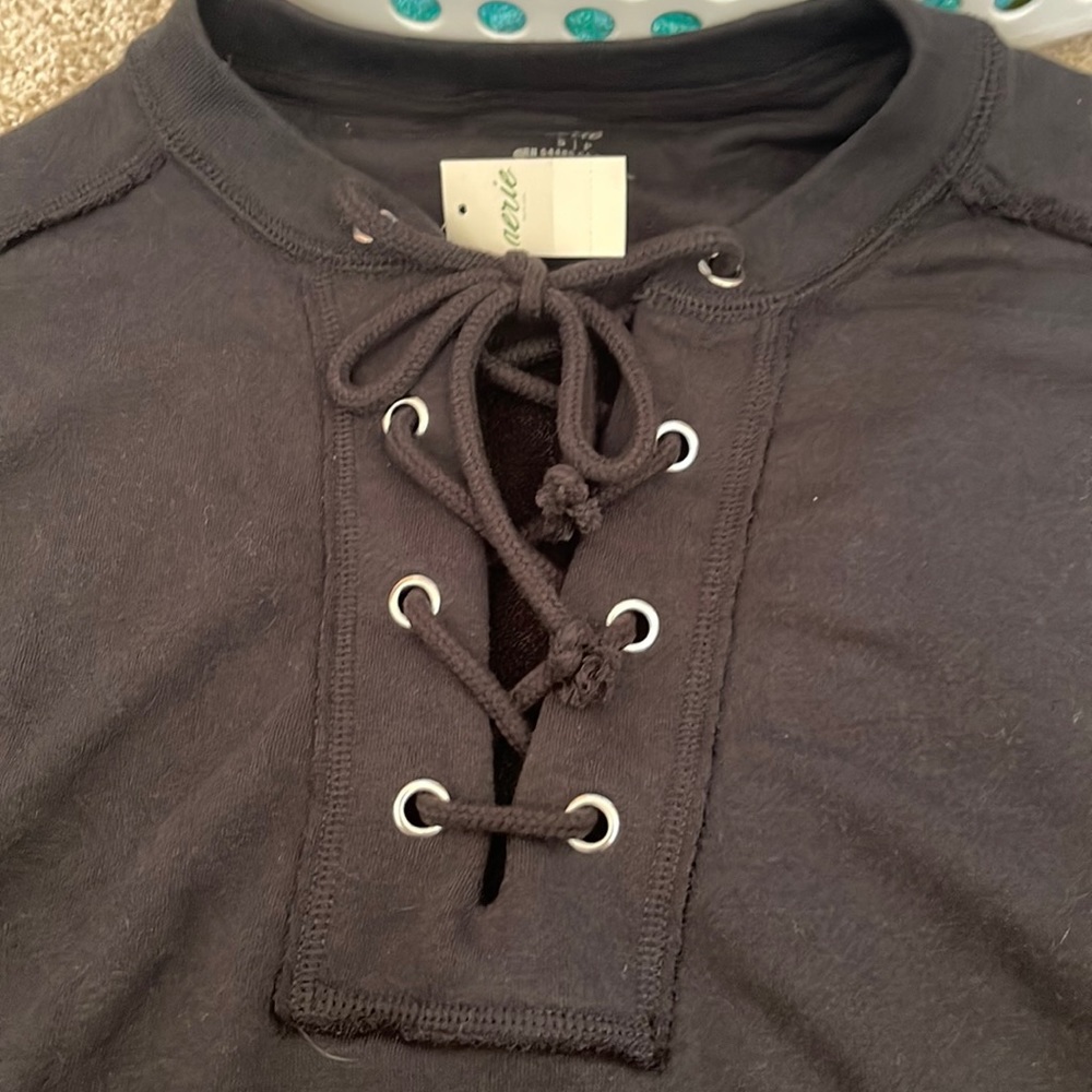 Black Aerie lace up sweatshirt